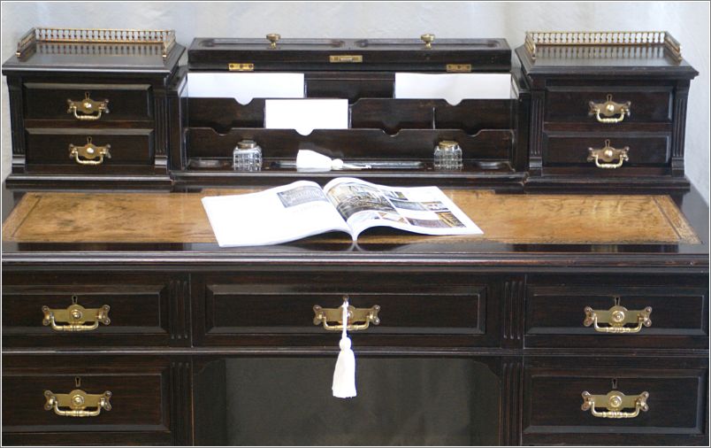 4030 Antique Mahogany Writing Desk by Maple & Co (5)